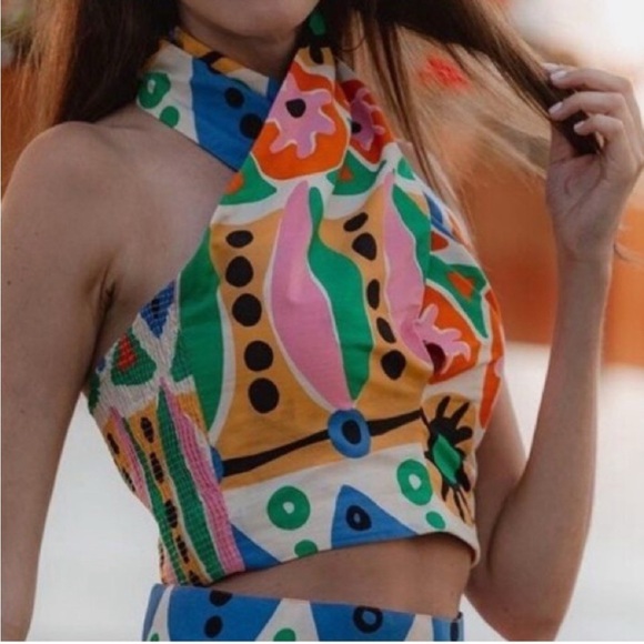 Joie Tops - NWT. Joie Colorful Print Halter Top Size Small